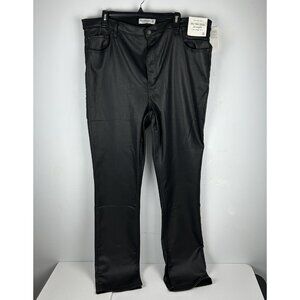 Abercrombie & Fitch The 90s Slim Straight Ultra High Rise Faux Leather Sz 35/20l